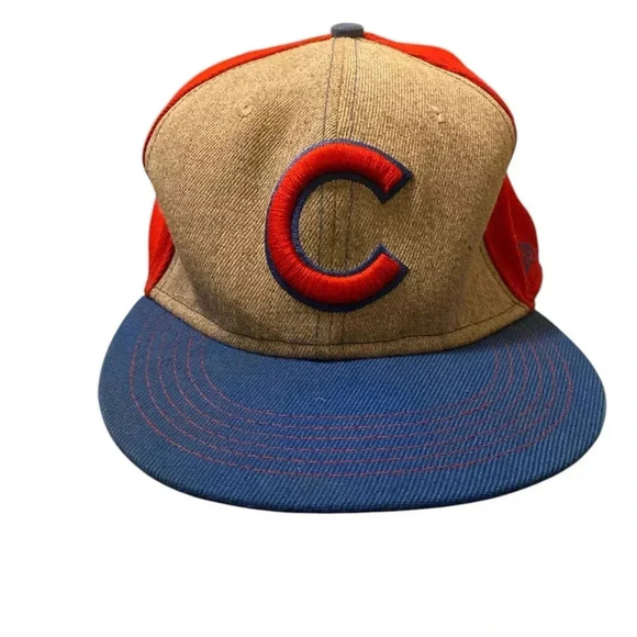 Chicago Cubs Hat Cap OSFA Snap Back Gray Blue Red Baseball New Era - Picture 1 of 6